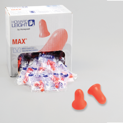  MAXIMUM® Pre-Shaped Uncorded NRR 33 Disposable Ear Plugs, 200 Pair
