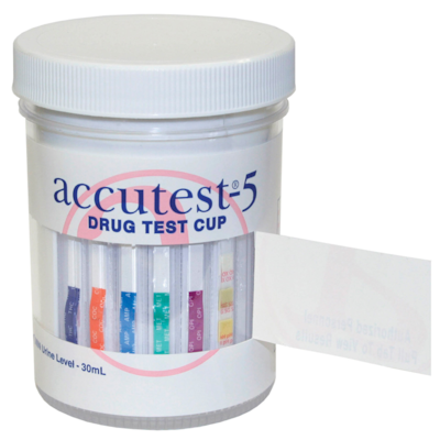  5-Panel Combination Drug Cup Test Kits, 24/Case