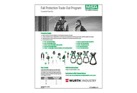 Image of PDF pages you get with your MSA Fall Protection Trade-Out Program PDF