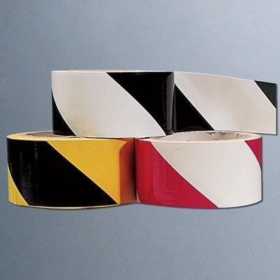 Vinyl Adhesive-Backed Marking Tape with Warning Stripes, 2" x 18 yd.
