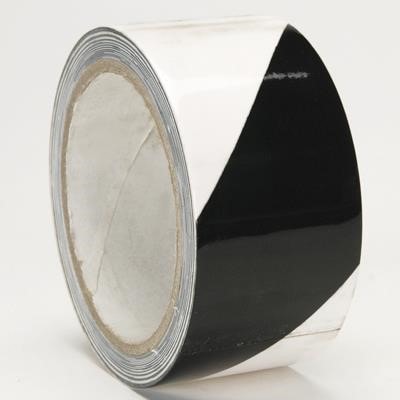 Vinyl Adhesive-Backed Marking Tape with Warning Stripes, 2" x 18 yd.
