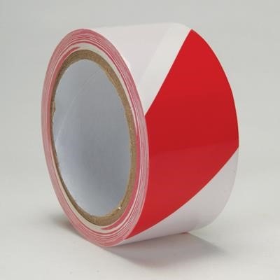 Vinyl Adhesive-Backed Marking Tape with Warning Stripes, 2" x 18 yd.