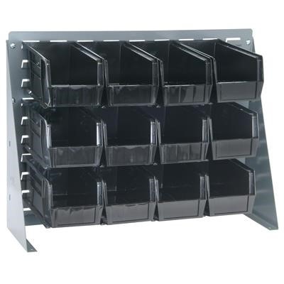 Ultra Hanging System – 27"L x 8"W x 21"H Steel Bench Rack    With (12)–11"L x 5 1/2"W x 5"H Bins