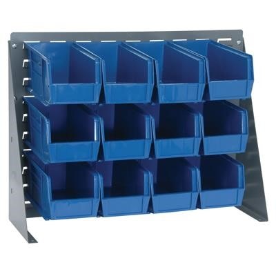 Ultra Hanging System – 27"L x 8"W x 21"H Steel Bench Rack    With (12)–11"L x 5 1/2"W x 5"H Bins