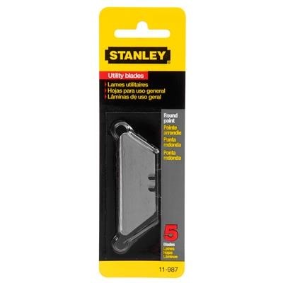 Round Point Safety Replacement Utility Blades, 5/Pack