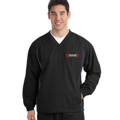 Tipped V-Neck Raglan Sleeve Wind Shirt, Custom Product Add Your Logo