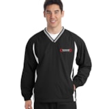 Tipped V-Neck Raglan Sleeve Wind Shirt, Custom Product Add Your Logo thumbnail 3
