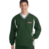 Tipped V-Neck Raglan Sleeve Wind Shirt, Custom Product Add Your Logo thumbnail 4