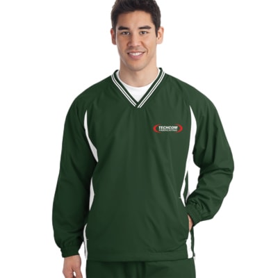 Tipped V-Neck Raglan Sleeve Wind Shirt, Custom Product Add Your Logo