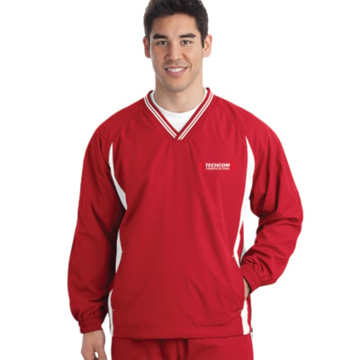 Tipped V-Neck Raglan Sleeve Wind Shirt, Custom Product Add Your Logo