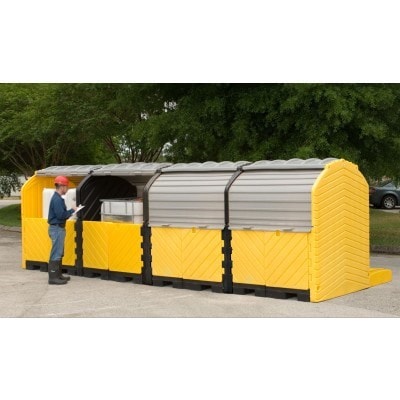Ultra-Modular IBC Spill Pallet, 4-Tank Outdoor Model