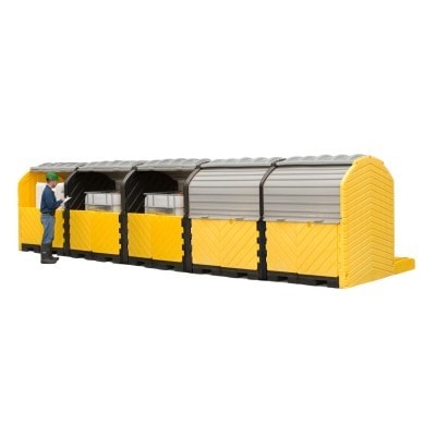 Ultra-Modular IBC Spill Pallet, 5-Tank Outdoor Model