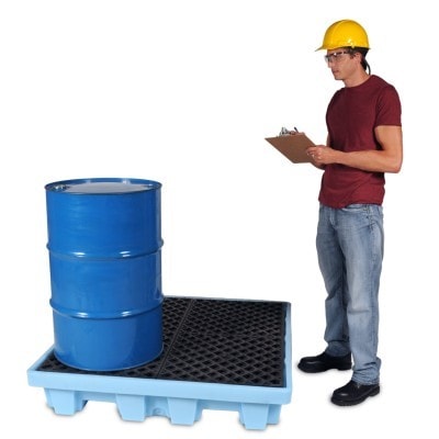 Fluorinated Nestable Spill Pallet P4 with Drain, 4 Drum