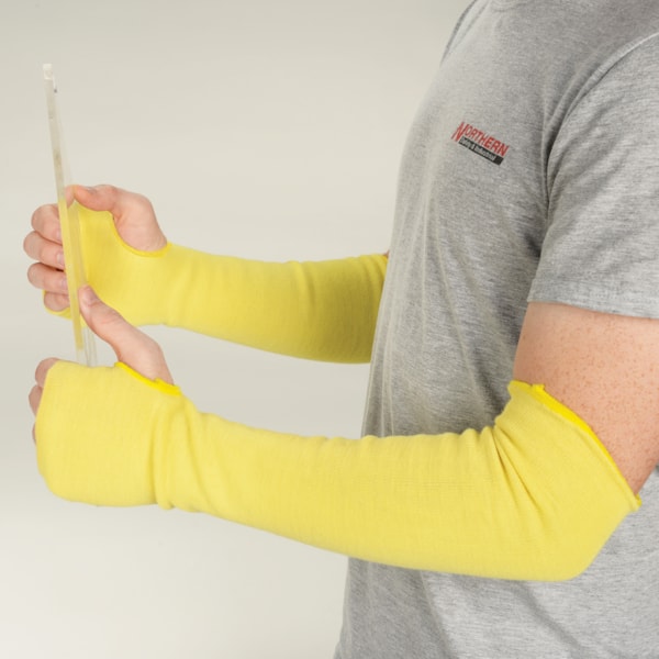 18" Kevlar® 2-Ply Seamless Level A3 Cut Resistant Thumb Slot Sleeve 