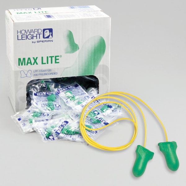 MAXIMUM Lite® Low Pressure Corded NRR 30 Disposable Ear Plugs, 100 Pair