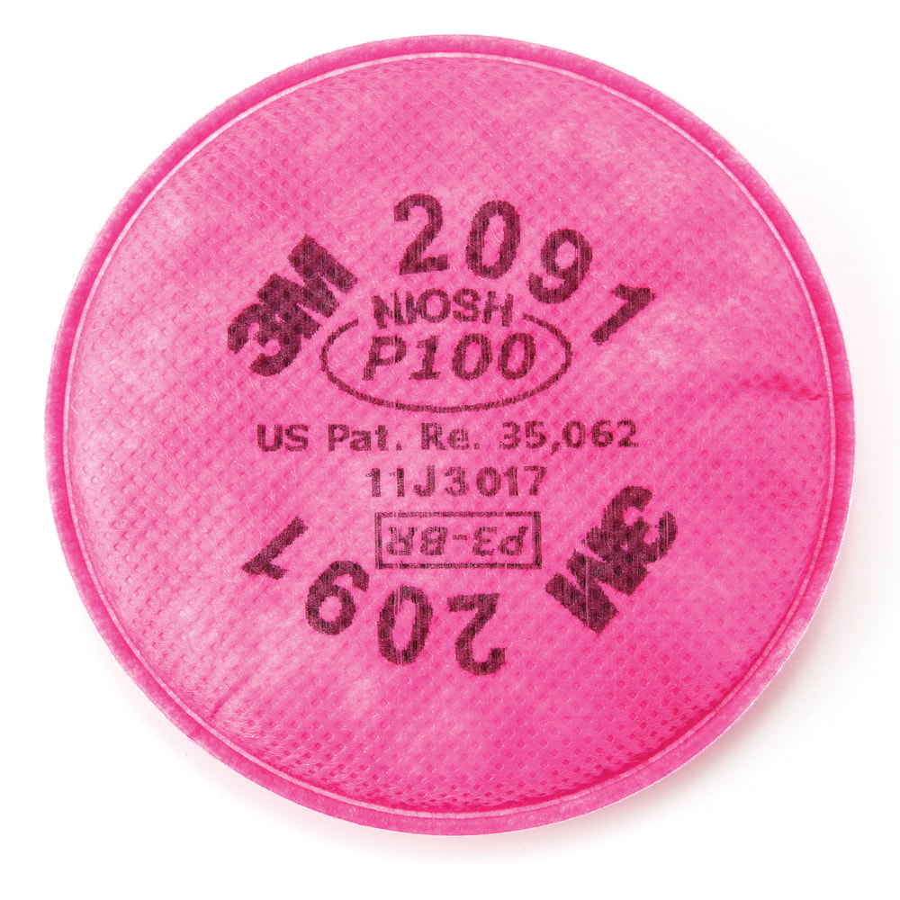 P100 Pancake Respirator Filters, 2/Pack, For Use With 1/2 Mask and Full Face Respirators