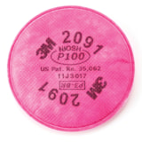 P100 Pancake Respirator Filters, 2/Pack, For Use With 1/2 Mask and Full Face Respirators thumbnail 1