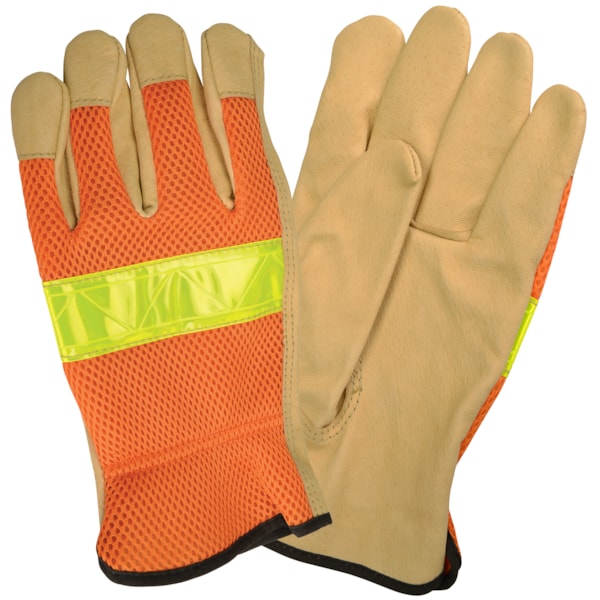 Hi-Vis Grain Pigskin Leather Driver’s Gloves