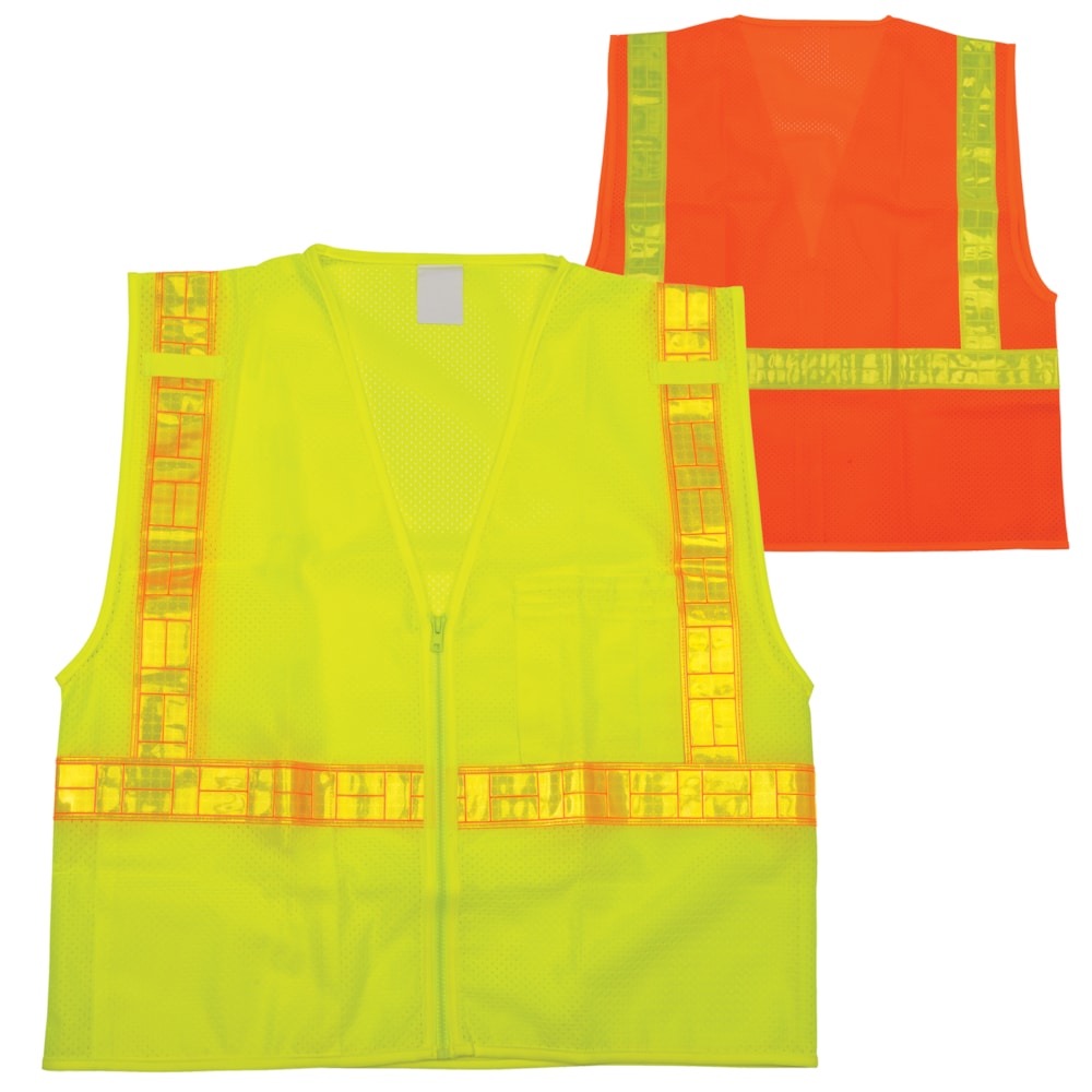 Class 2 Reflective Prismatic Stripe Hi-Vis Mesh Traffic Safety Vest