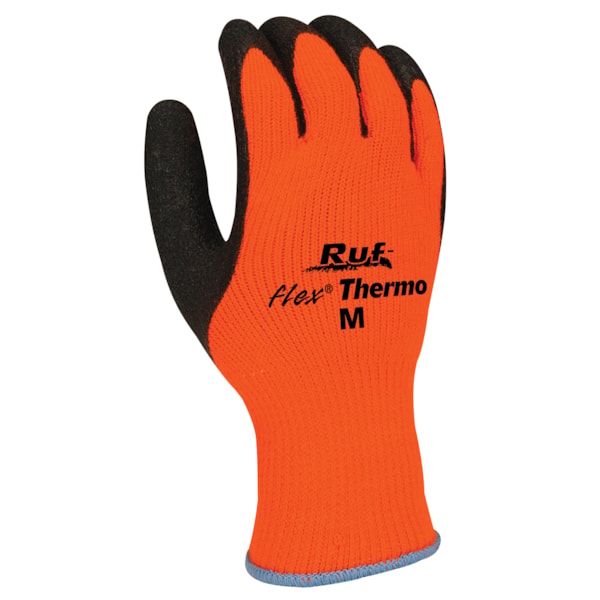 Black Rubber Palm Coated Hi-Vis Orange Insulated Work Gloves