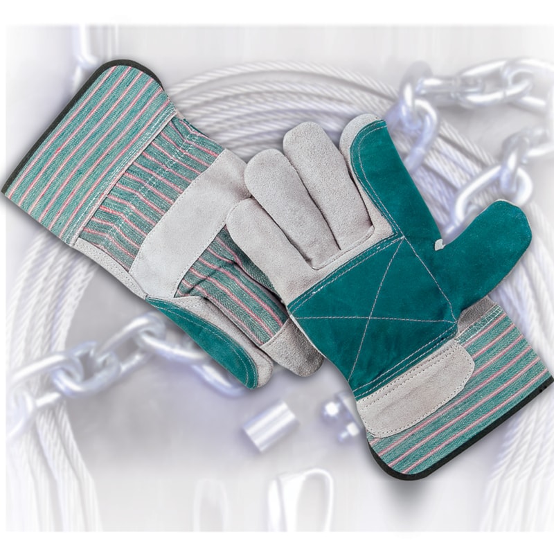 Select Grade Double Leather Palm Safety Cuff Work Gloves