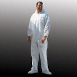 Polypropylene Disposable Coveralls with Hood, Boots, & Elastic Wrists thumbnail 1