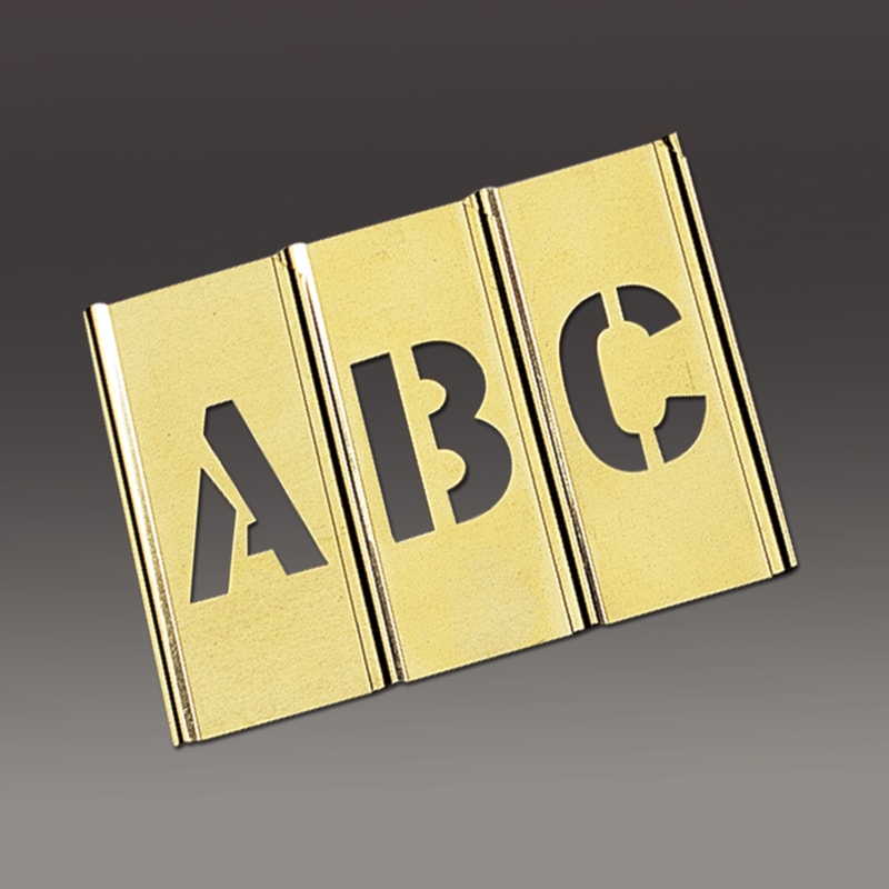 2" Brass Interlocking Letter Stencil Set