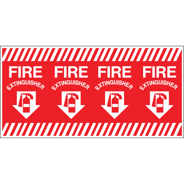 Fire Extinguisher Column Marker Awareness Sign with Arrow & Graphic, 12" x 24"