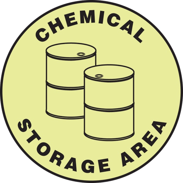 Slip-Gard™ Chemical Storage Area Glow Floor Sign with Graphic