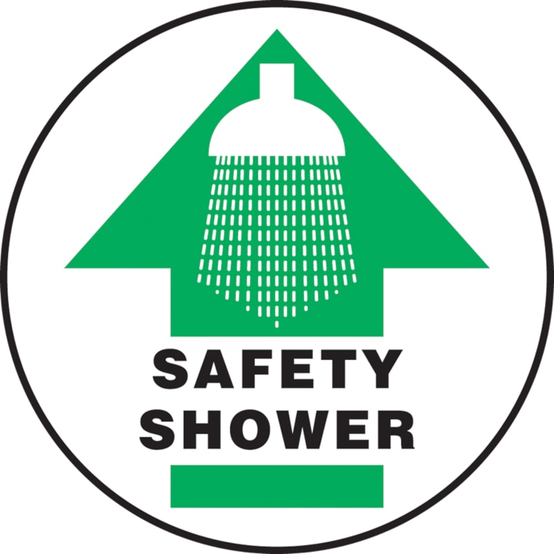 17" Slip-Gard™ Safety Shower Floor Sign with Arrow & Graphic