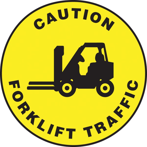 17" Slip-Gard™ "Caution Forklift Traffic" Floor Sign Graphic