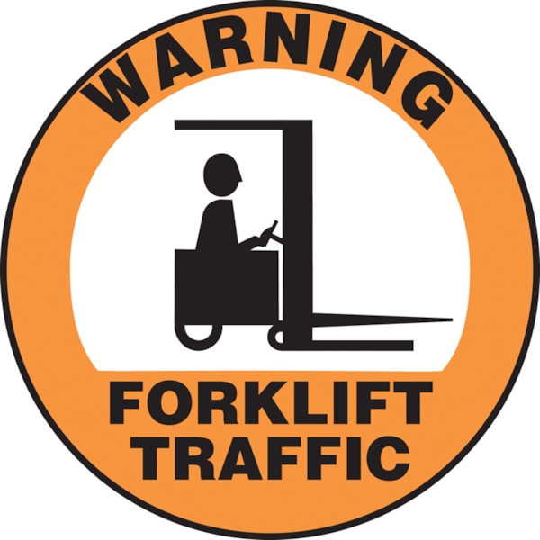 17" Slip-Gard™ Warning Forklift Traffic Floor Sign with Graphic