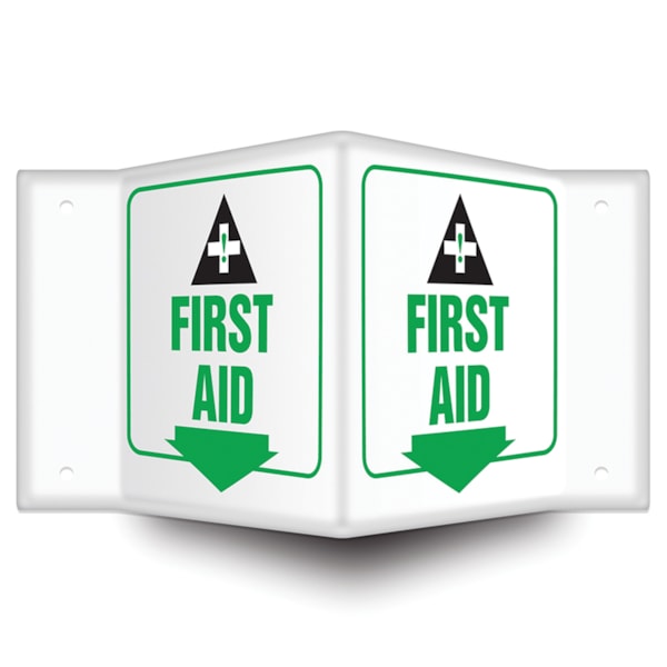 First Aid Projection™ Sign with Arrow & Graphic