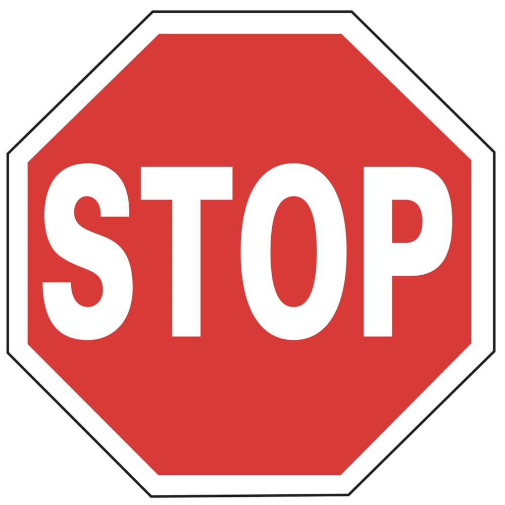 Reflective 24" STOP Traffic Control Safety Sign, 0.080 Aluminum