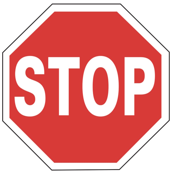 Reflective 24" STOP Traffic Control Safety Sign, 0.080 Aluminum