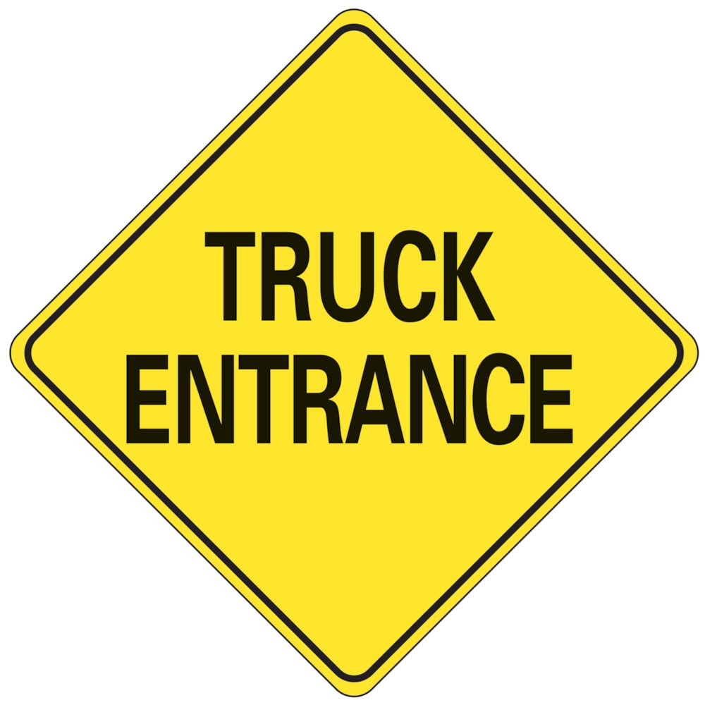 Truck Entrance 24" x 24" Reflective Traffic Control Safety Sign