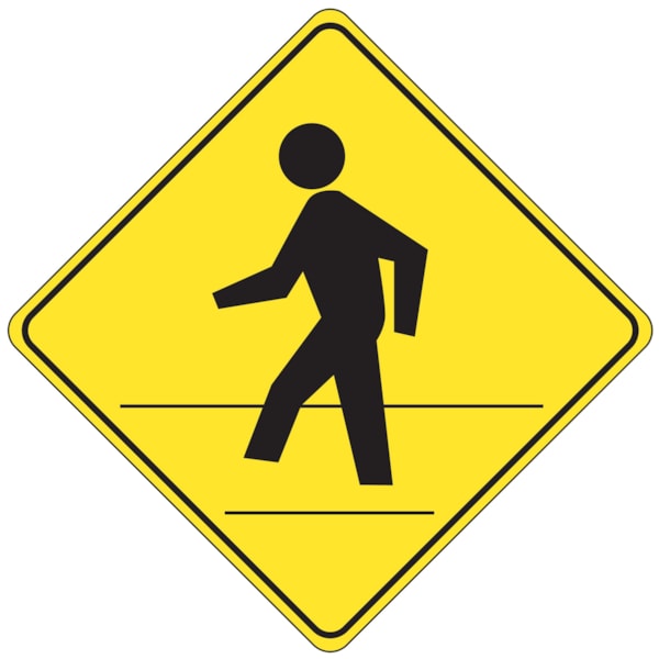 Pedestrian Crossing Graphic Symbol 24" x 24" Reflective Traffic Control Safety Sign