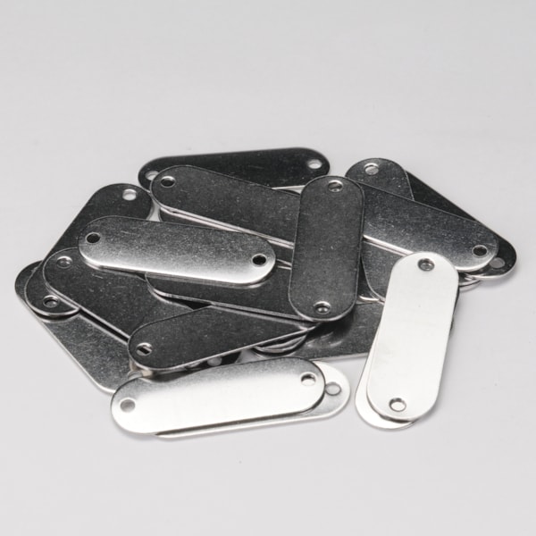5/8" x 1 29/32" Round End Stainless Steel Valve Tags with 1/8" Hole Diameter, 25/Pack
