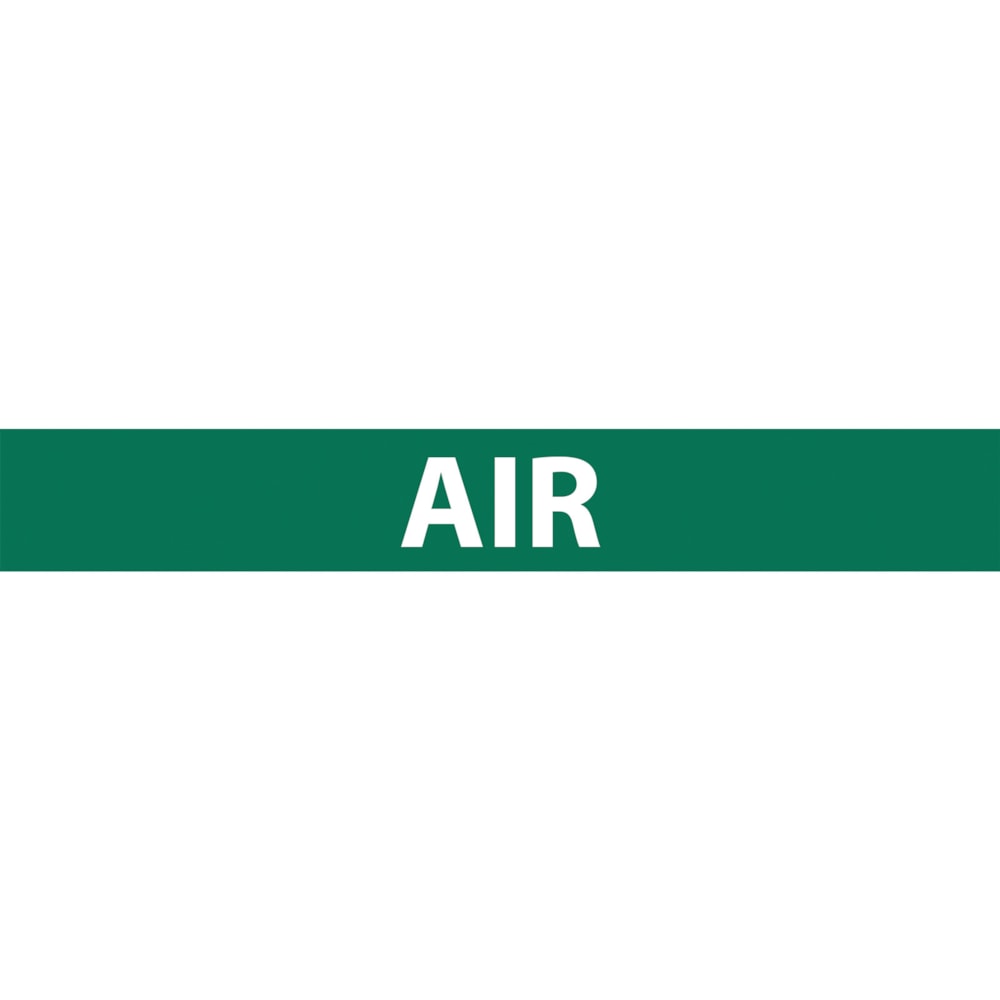 Air White Type on Green Label Pipe Marker, 25/Pack