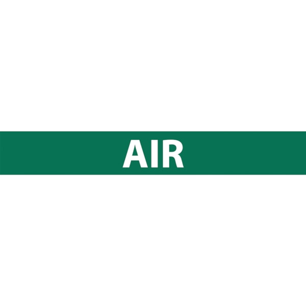 Air White Type on Green Label Pipe Marker, 25/Pack
