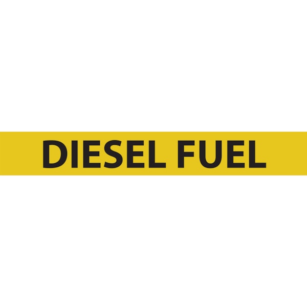 Diesel Fuel Black Type on Yellow Label Pipe Markers, 25/Pack