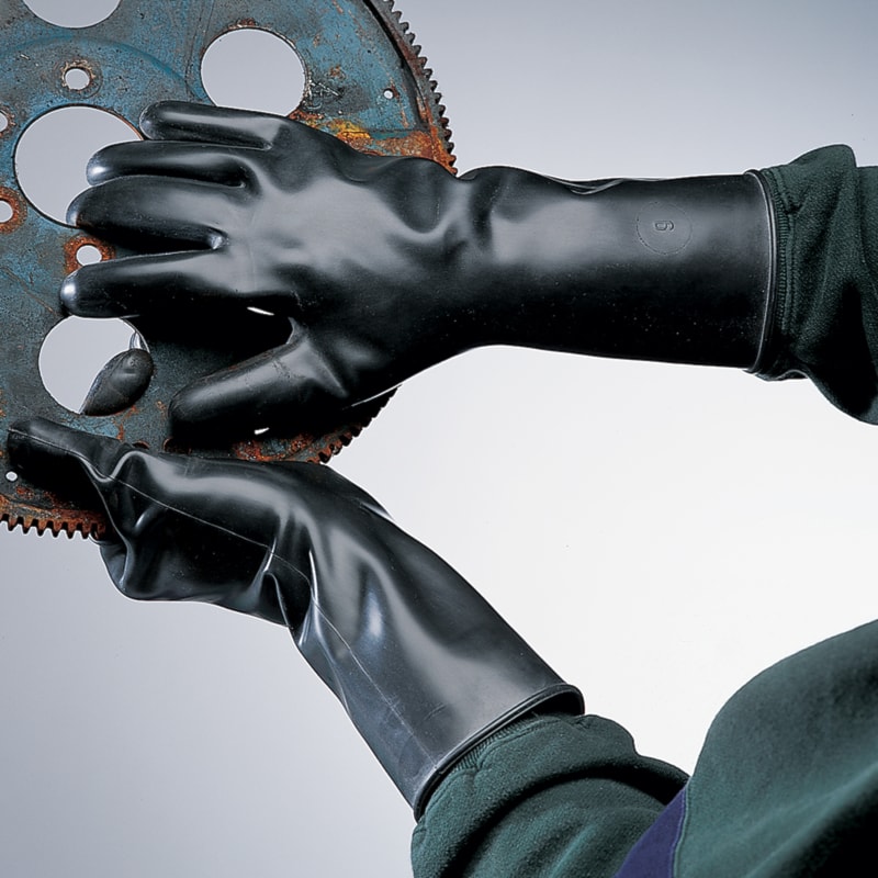 25 mil 14" Smooth Butyl Rubber Chemical Resistant Gloves