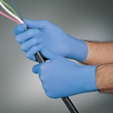 TNT® Blue 5 mil Low Powder 9.5" Nitrile Disposable Gloves, 100/Box thumbnail 1