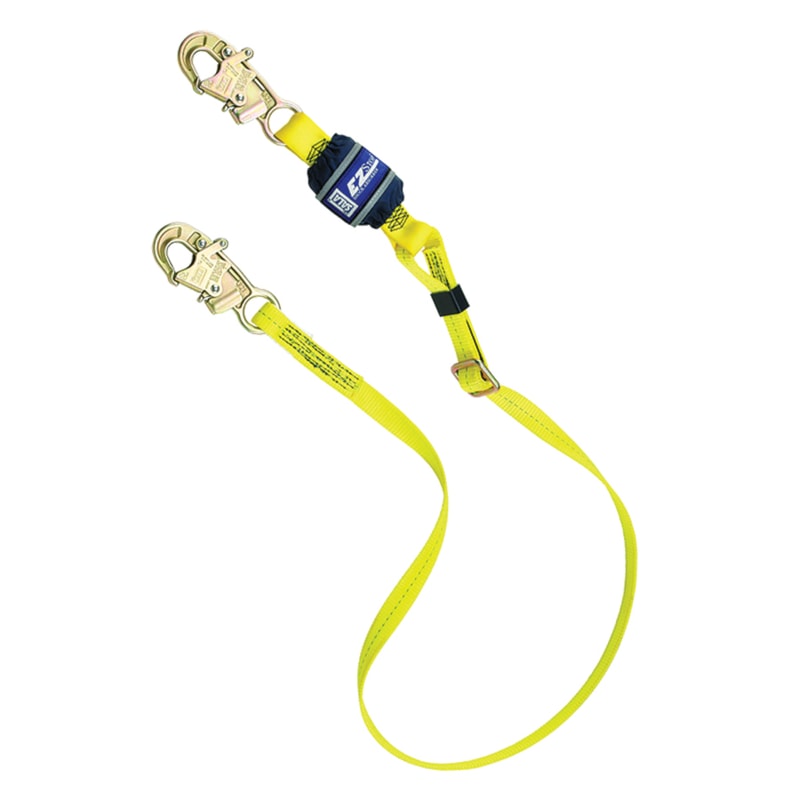 EZ-STOP® 6' Adjustable Web & 2 Steel Snap Hooks Fall Protection Lanyard