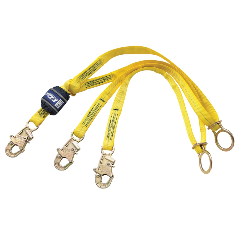 EZ-STOP® 6' 2-Leg 100% Tie-Off & 3 Steel Snap Hooks Fall Protection Lanyard