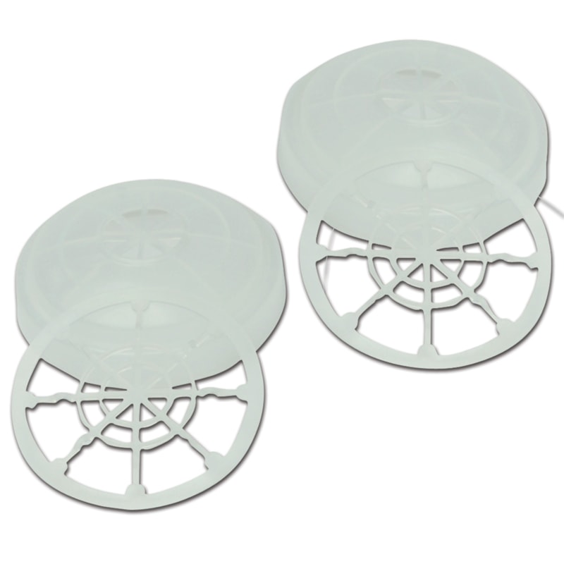 Gas/Vapor Respirator Cartridges Filter Cover & Base, 2/Pack, For Use With 1/2 Mask and Full Face Respirators