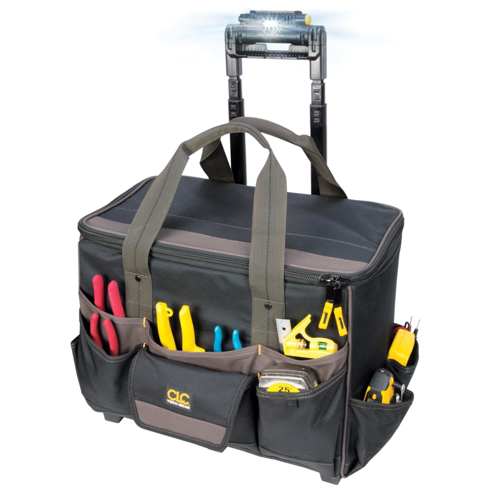 17-Pocket Tech Gear™ Lighted Handle Roller Tool Bag