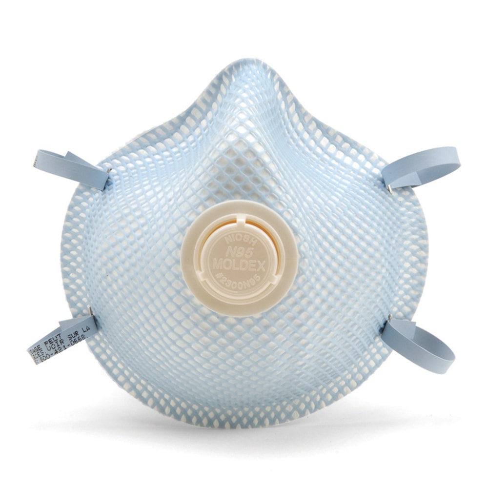 2300 Small N95 Exhalation Valve Disposable Respirator Masks, 10/Box