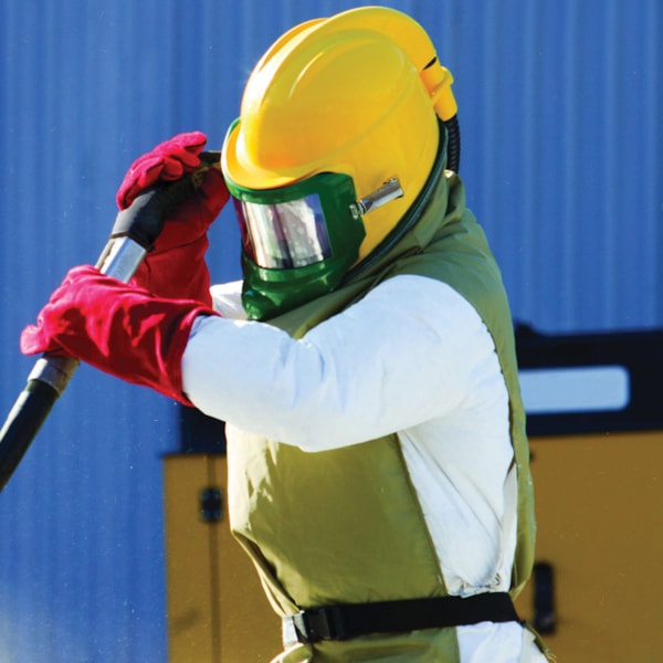 Ambient Air Pump 28" Cape Assembly & 1/2" Fitting Sand Blasting Helmet Respirator System