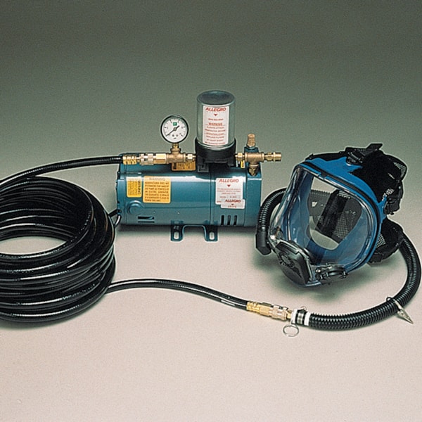 1-Worker 1/4 HP Pump & 50' Hose Full Face Respirator Supplied Air System